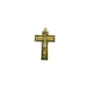 Christ roman bronze et émaux, Crucifix – 9 cm – 954-210 vert - Les Tailleurs d'Images