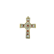 Croix murale médiévale, croix émaillée, émaux grand feu – 10 cm – 892 BLANC - Les Tailleurs d'Images