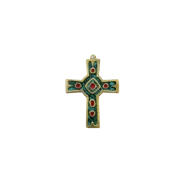 Croix murale médiévale, croix émaillée, émaux grand feu – 10 cm – 892 vert - Les Tailleurs d'Images