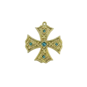 Croix patée, croix médiévale murale – 12 cm – 0216 vert - Les Tailleurs d'Images
