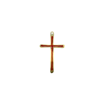 Fine croix d’aube en bronze émaillé – 10 cm – 0194