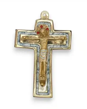 Christ roman bronze et émaux, Crucifix – 9 cm – 954-210