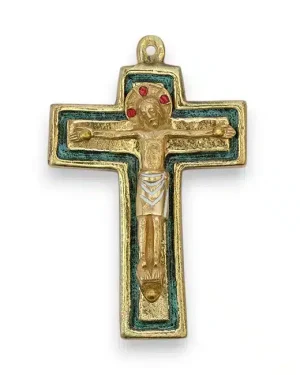 Christ roman bronze et émaux, Crucifix – 9 cm – 954-210