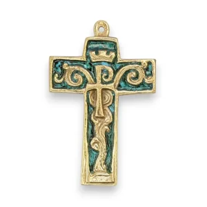 Croix murale chrisme et symboles, style baroque – 9 cm – 954