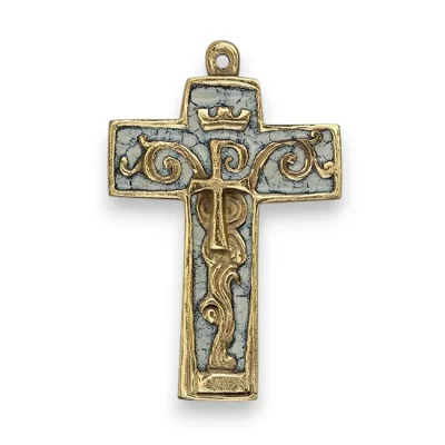 Croix murale chrisme et symboles, style baroque – 9 cm – 954