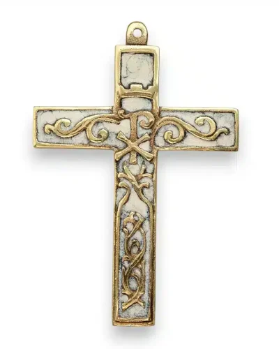Croix chrétienne murale de style baroque – 12 cm