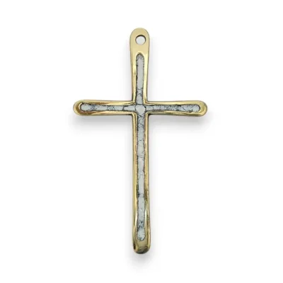 Fine croix d’aube en bronze émaillé – 10 cm – 0194