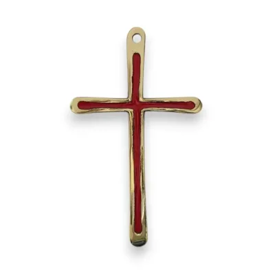 Fine croix d’aube en bronze émaillé – 10 cm – 0194