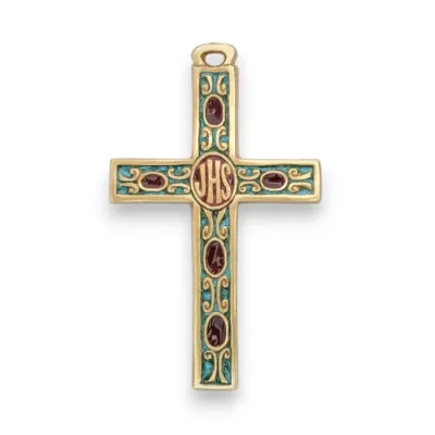 Croix – Bronze émaillé – 9 cm – 034