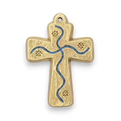 Croix murale motif ondulé – 9,5 cm L30