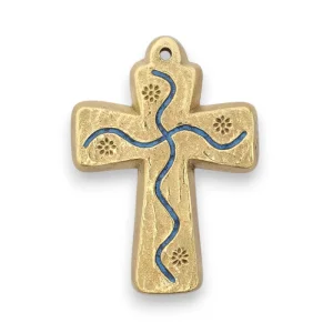 Croix murale motif ondulé – 9,5 cm L30