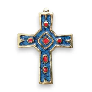 Croix murale médiévale, croix émaillée, émaux grand feu – 10 cm – 892