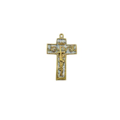 Croix murale chrisme et symboles, style baroque – 9 cm – 954