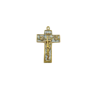 Croix murale chrisme et symboles, style baroque – 9 cm – 954