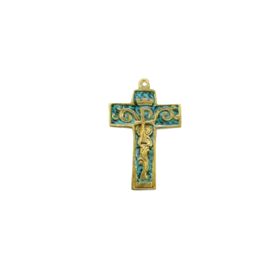 Croix murale chrisme et symboles, style baroque – 9 cm – 954