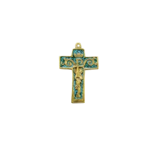 Croix murale chrisme et symboles, style baroque – 9 cm – 954