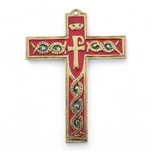 Croix murale Chrisme, style médiéval – 14 cm – 881