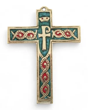 Croix catholique murale, style médiéval – 14 cm – 881