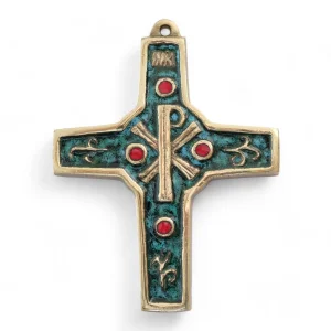 Croix murale Chrisme, style médiéval – 14 cm – 881