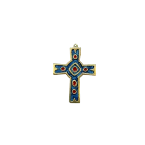 Croix murale médiévale, croix émaillée, émaux grand feu – 10 cm – 892