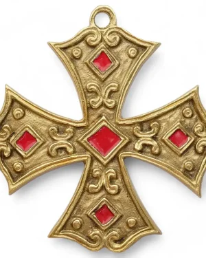 Croix pattée médiévale murale – 12 cm – 0216