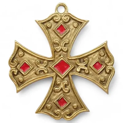 Croix pattée médiévale murale – 12 cm – 0216