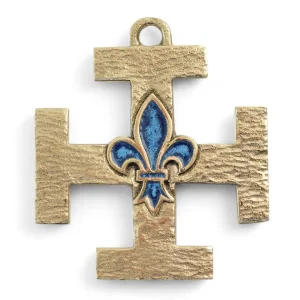 Croix Scout de France Fleur de lys bronze émaillé – 8,5 cm – 0118