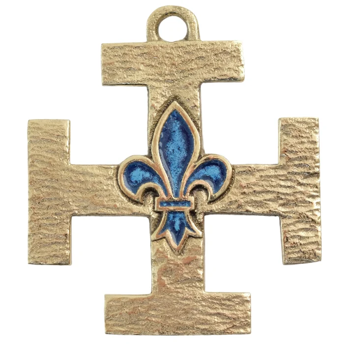Croix Scout de France Fleur de lys bronze émaillé – 8,5 cm – 0118