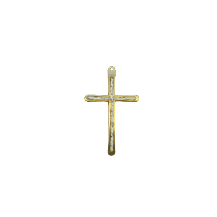 Fine croix d’aube en bronze émaillé – 10 cm – 0194