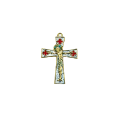 Crucifix médiéval sur croix pattée et quadrilobes – 11,5 cm – 0136
