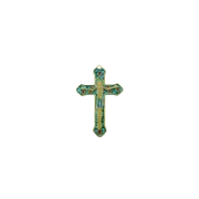 Crucifix mural sur croix urdée ou retranchée - 9 cm - 0138 vert | Les Tailleurs d'Images