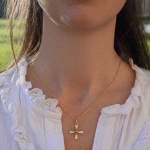 Sacré-Coeur, croix en pendentif, bijou religieux – 2 cm – 0155