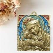 Icône Vierge Marie en bronze