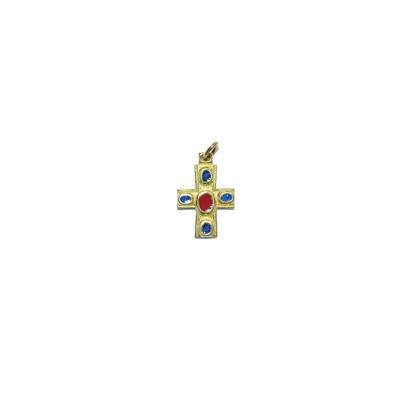 Croix émaillée, croix pendentif, bijou médiéval – 2,7 cm – B6