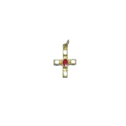 Croix grecque, croix pendentif, bijou religieux – 3 cm – B5 BLANC - Les Tailleurs d'Images