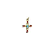 Croix grecque, croix pendentif, bijou religieux – 3 cm – B5 ROUGE - Les Tailleurs d'Images