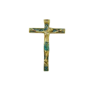 Crucifix mural médiéval, christogramme INRI – 16 cm – 22 - BLEU - Les Tailleurs d'Images