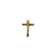 Crucifix mural ou pendentif avec Christ émergeant sur croix latine – 7,5 cm – 290 - ROUGE - Les Tailleurs d'Images