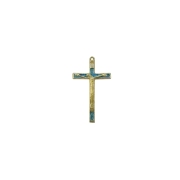 Crucifix pendentif ou mural avec symbole biblique INRI – 9 cm – 370 - bleu | Les Tailleurs d'Images
