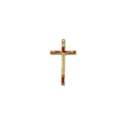 Crucifix pendentif ou mural avec symbole biblique INRI – 9 cm – 370 - rouge | Les Tailleurs d'Images