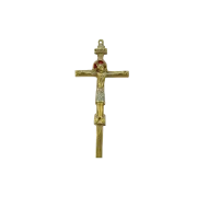 Crucifix sur croix latine avec le Christ et INRI – 15 cm – 065 - BLANC - Les Tailleurs d'Images