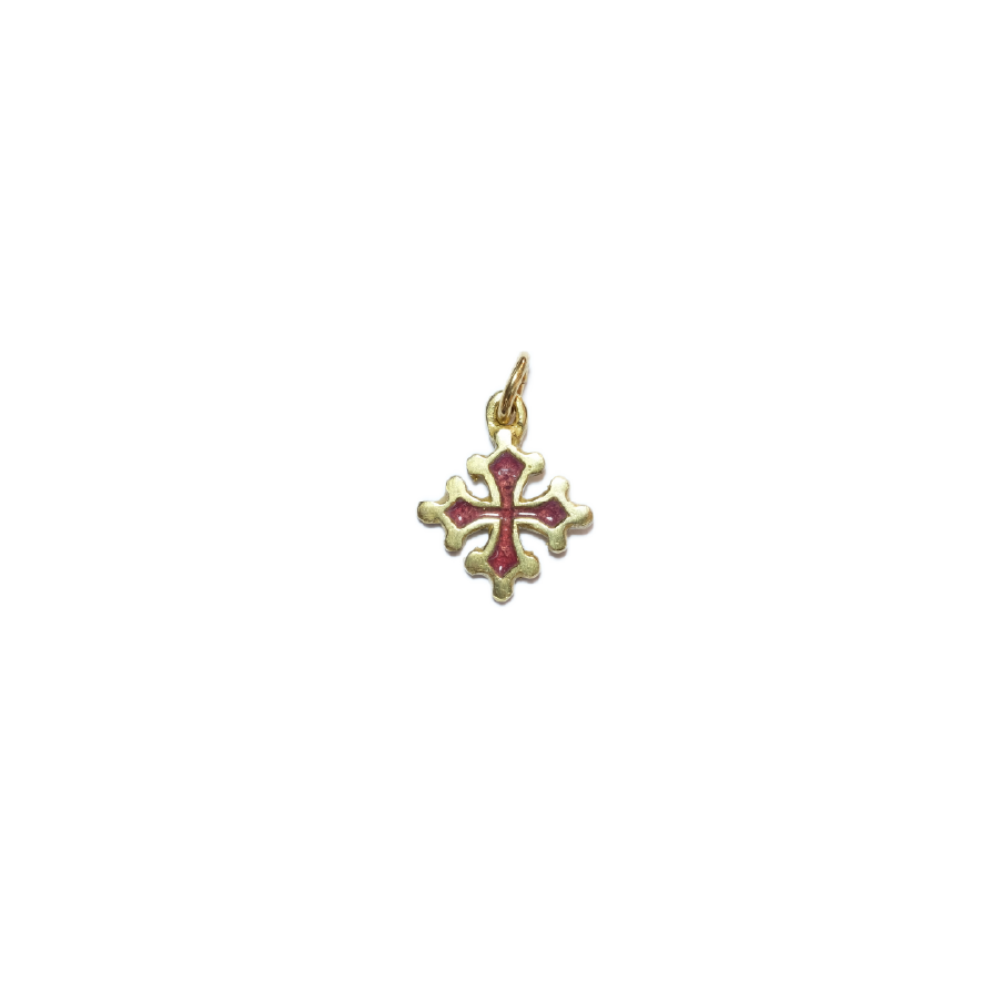 Pendentif Croix de Toulouse Émaillé en Bronze - 2,1 cm - 0187 rouge | Les Tailleurs d'Images