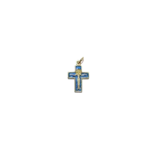 Pendentif crucifix, bijou Christ sur croix émaillée – 2,6 cm – 0181