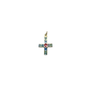 Petite croix médiévale en pendentif - 2,7 cm - 0137 bleu_- Les Tailleurs d'Images
