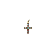 Petite croix médiévale en pendentif - 2,7 cm - 0137 rouge_- Les Tailleurs d'Images