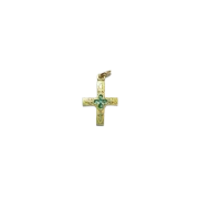 Trèfle et fleur de lys, croix pendentif, bijou médiéval – 3 cm – 0161