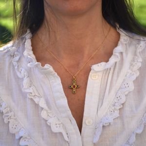 Collier croix chrétienne – forme grecque – 3 cm – B5