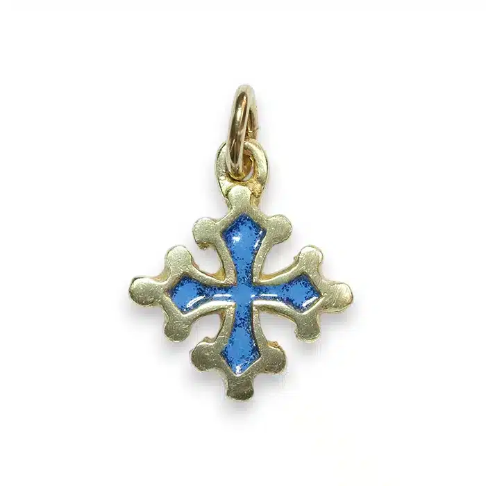 Pendentif Croix Occitane / Croix De Toulouse - Argent 925, Plaqué Rhodium - Taille 22 Mm, Chaîne 40+5 Cm Incluse