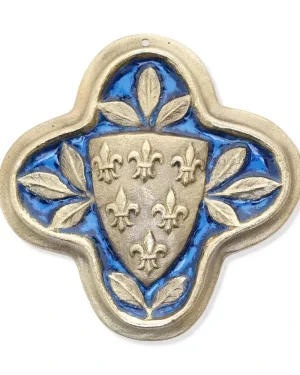 Blason des Armes de France avec un semis de fleurs-de-lys – 9,5 cm – 0178