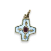 Pendentif croix de naissance blanche - bijou bébé